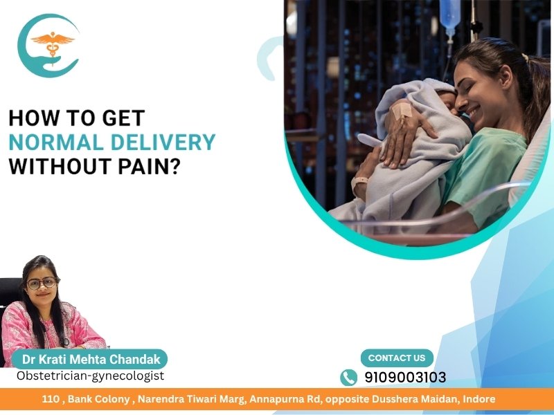 Painless Normal Delivery in Indore by Dr Krati Mehta Chandak, Best Gynecologist in Indore, mother smiling with newborn baby in hospital